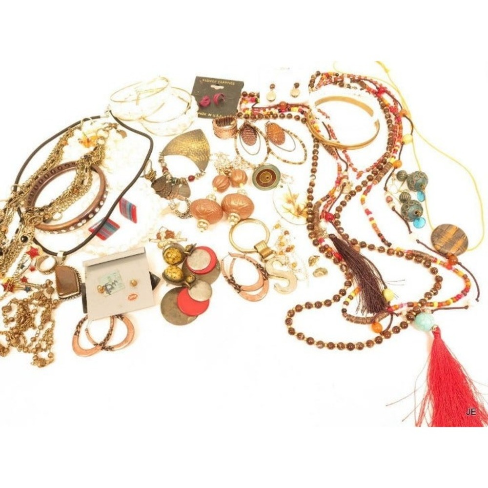 1lb1oz Assorted Vintage & Modern Jewelry Lot‎ Necklace Earrings 925
